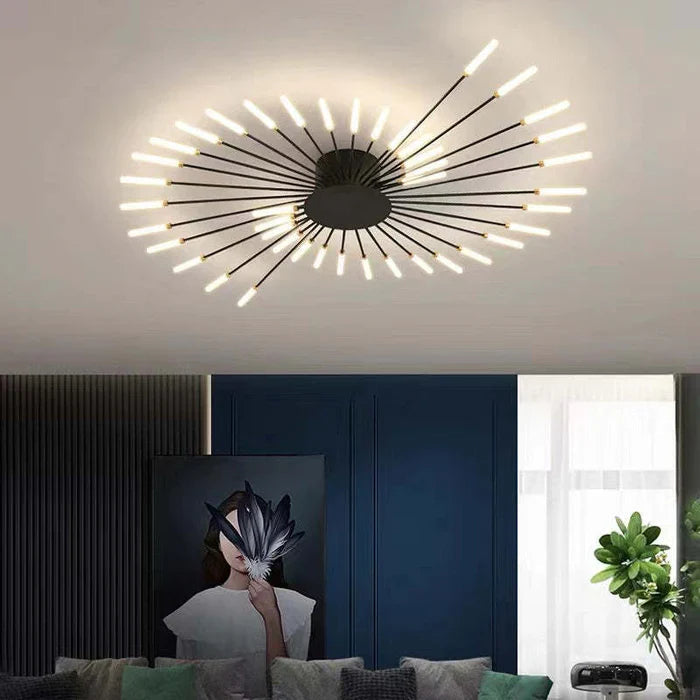 Lunara Ceiling Chandelier | Minimalist Metal, Integrated LED for Dining and Living Rooms 15