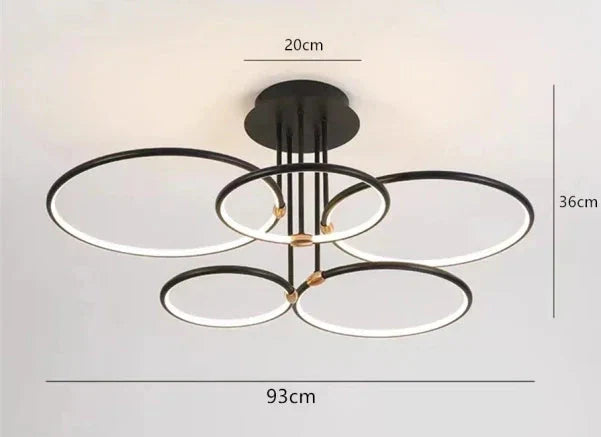 Lunara Flush Mount Ceiling Light | Geometric Gold or Black, LED Energy Efficient 5
