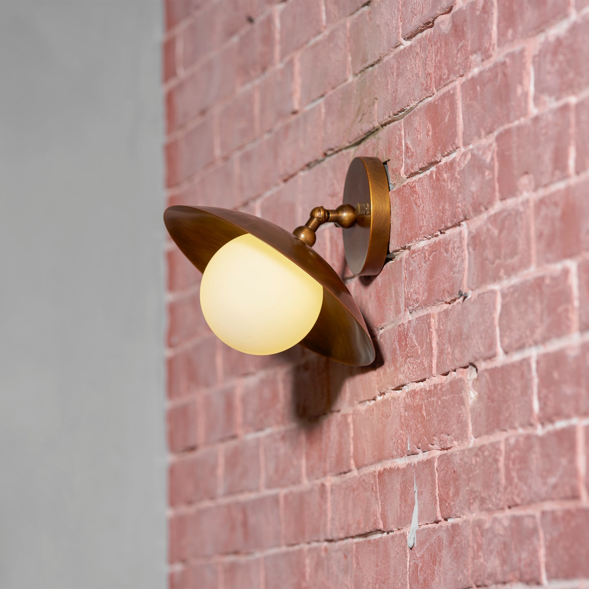 Marie Brass Dome Ceiling Lamp-Home & Garden > Lighting > Ceiling Lights-Laren Fete-D 25.5cm x H 23cm / ∅ 10″ x H 9.1″-Antique Brass-Glass Lampshade-Laren Fete