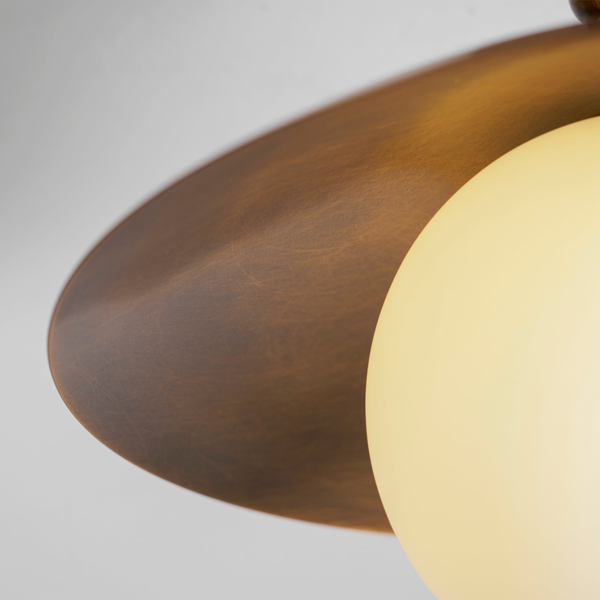 Marie Brass Dome Ceiling Lamp-Home & Garden > Lighting > Ceiling Lights-Laren Fete-D 25.5cm x H 23cm / ∅ 10″ x H 9.1″-Antique Brass-Glass Lampshade-Laren Fete