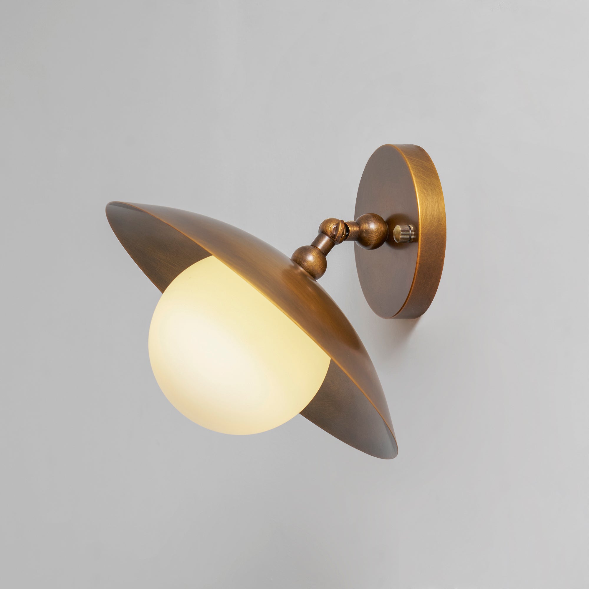 Marie Brass Dome Ceiling Lamp-Home & Garden > Lighting > Ceiling Lights-Laren Fete-D 25.5cm x H 23cm / ∅ 10″ x H 9.1″-Antique Brass-Glass Lampshade-Laren Fete