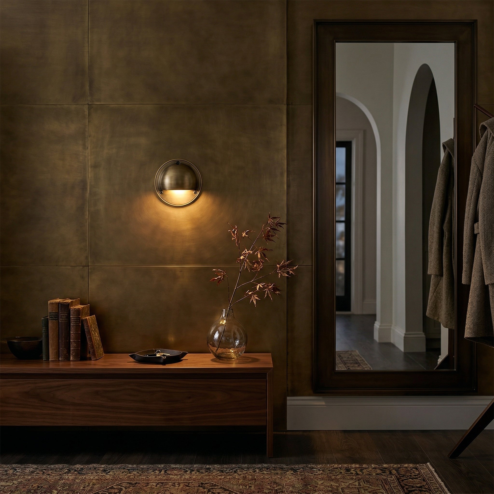 Marin Brass Wall Sconce-Home & Garden > Lighting > Wall Lights & Sconces-Laren Fete-D 10cm x W 5cm x H 10cm / ∅ 3.9″ x W 2″ x H 3.9″-Antique Brass-Laren Fete