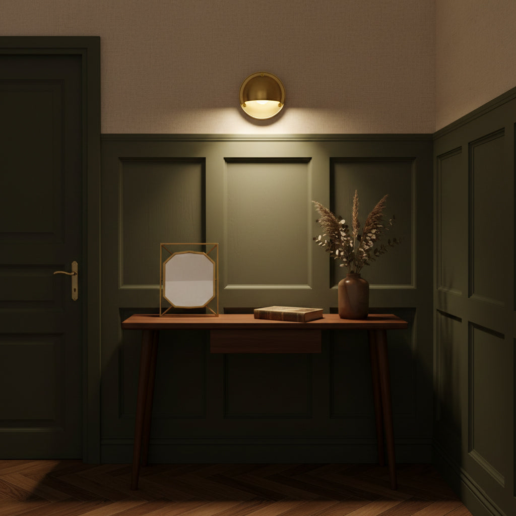 Marin Brass Wall Sconce-Home & Garden > Lighting > Wall Lights & Sconces-Laren Fete-D 10cm x W 5cm x H 10cm / ∅ 3.9″ x W 2″ x H 3.9″-Antique Brass-Laren Fete