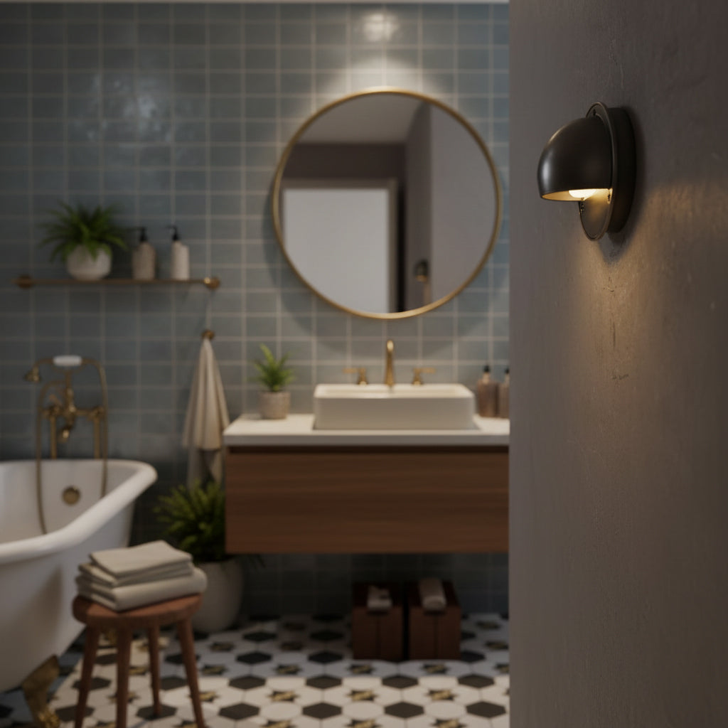Marin Brass Wall Sconce-Home & Garden > Lighting > Wall Lights & Sconces-Laren Fete-D 10cm x W 5cm x H 10cm / ∅ 3.9″ x W 2″ x H 3.9″-Antique Brass-Laren Fete