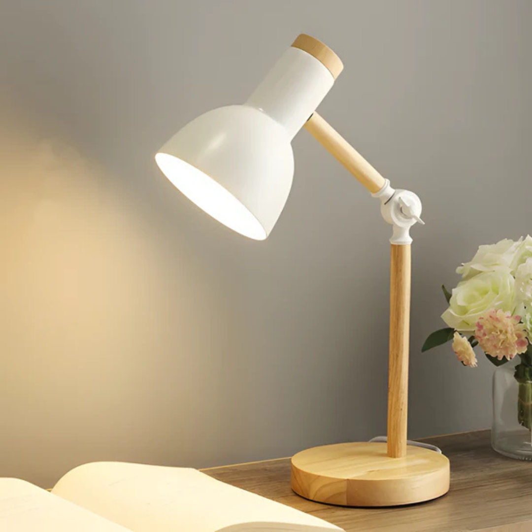 Mira Table Lamp | Adjustable Iron and Wood Design for Bedside or Desk 1