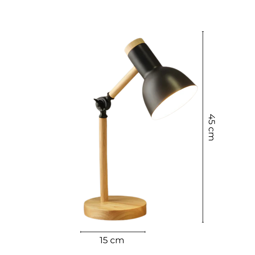 Mira Table Lamp | Adjustable Iron and Wood Design for Bedside or Desk 5