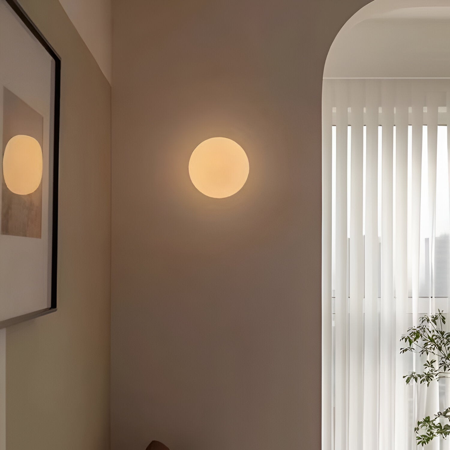 Mira Wall Sconce | Round Glass, LED Illumination for Bathroom and Living Spaces 2