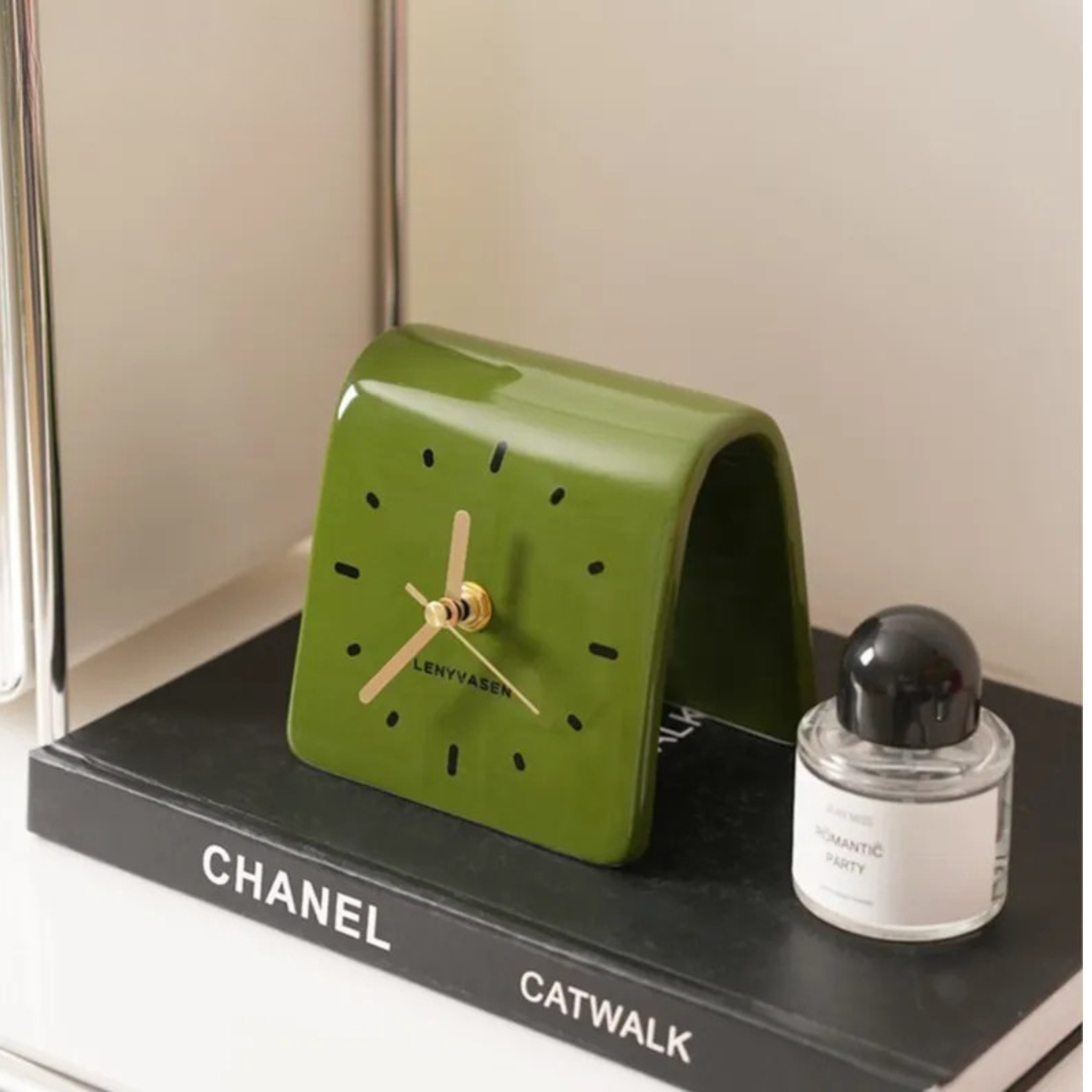 Mura Ceramic Desk Clock-Home & Garden > Decor > Clocks > Desk & Mantel Clocks-Laren Fete-Cream-Laren Fete