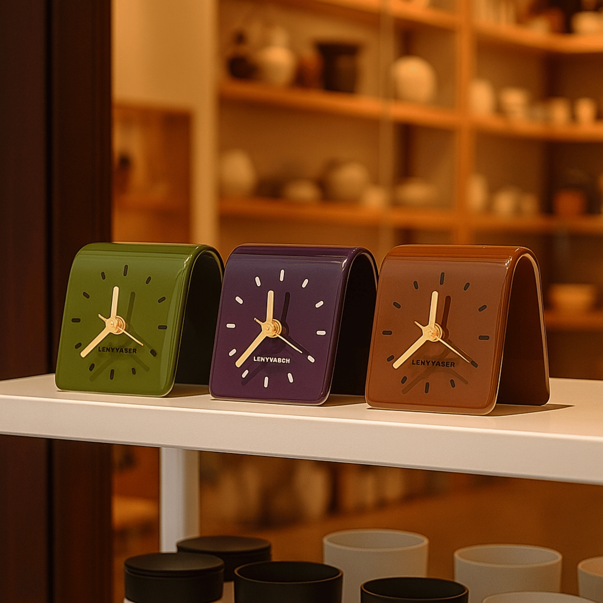Mura Ceramic Desk Clock-Home & Garden > Decor > Clocks > Desk & Mantel Clocks-Laren Fete-Cream-Laren Fete