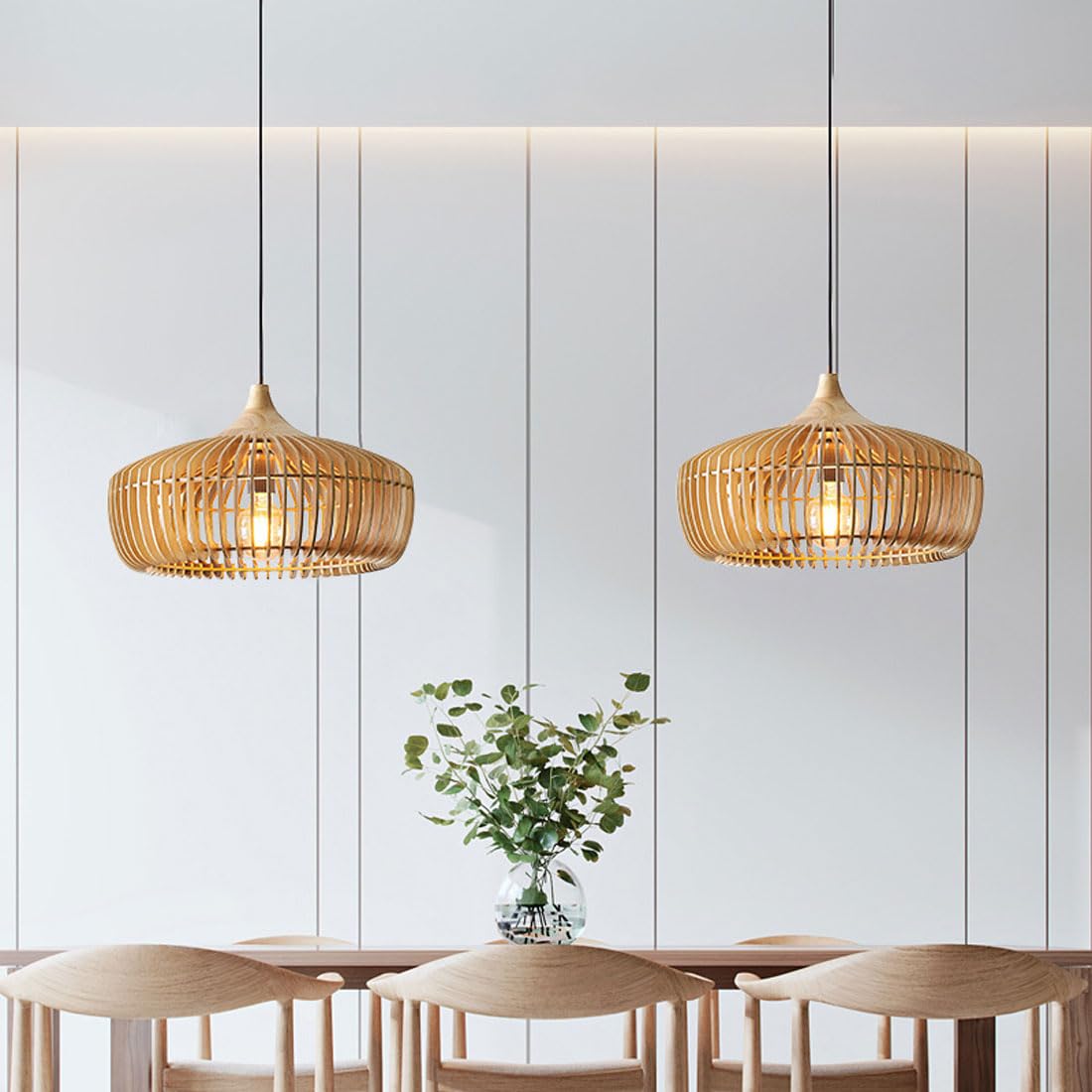 Muto Pendant Light | Wood, Nordic Japanese Design for Kitchen Island 0