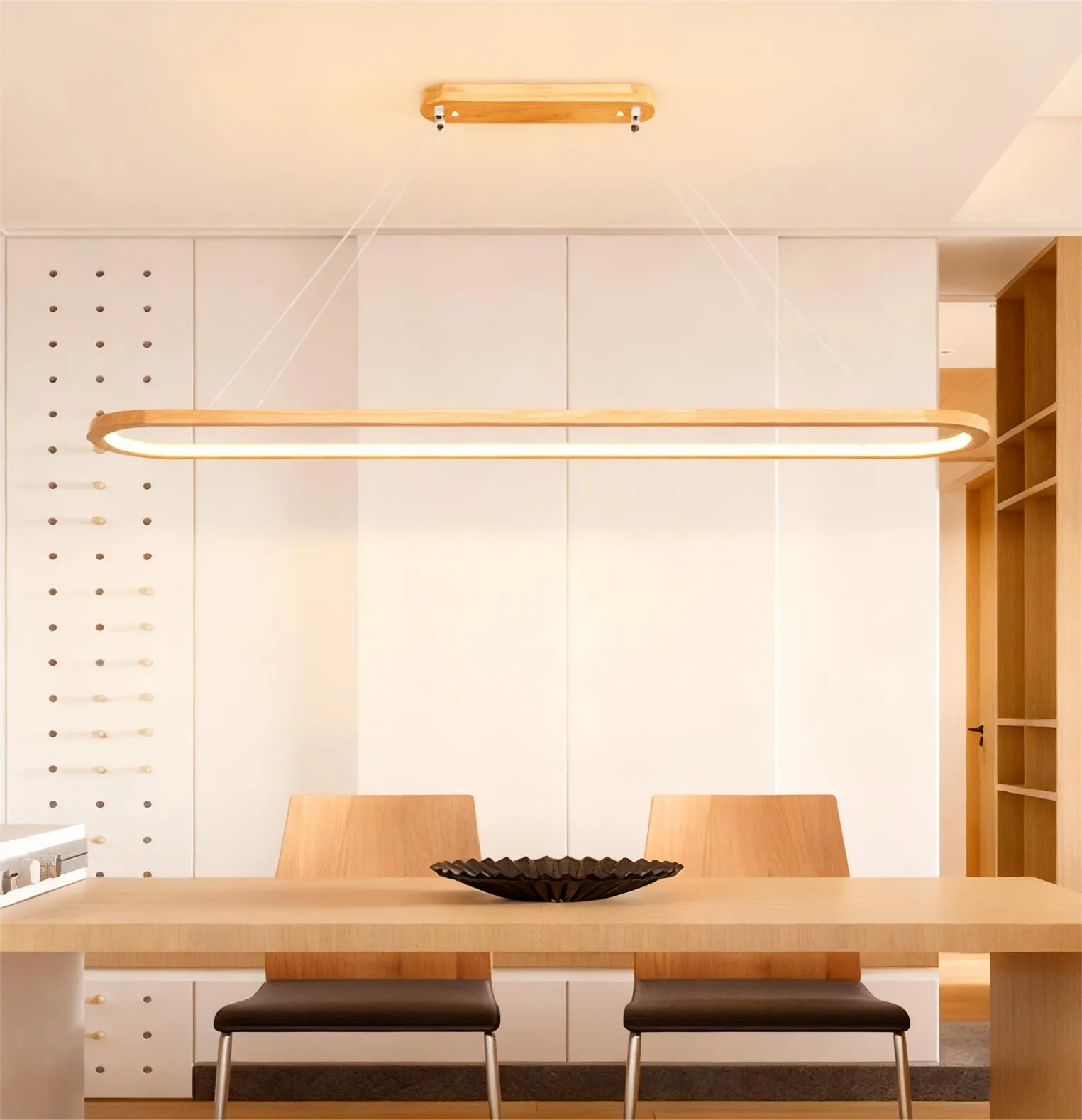 Natura Pendant Light | Solid Wood, Dimmable Kitchen Island Lighting 1