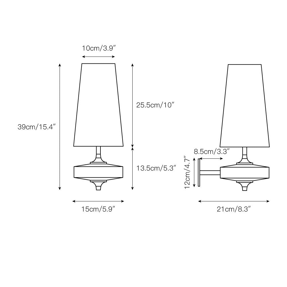 Nikau Walnut Fabric Wall Sconce-Home & Garden > Lighting > Wall Lights & Sconces-Laren Fete-1 head L 15cm x W 22cm x H 39cm / L 5.9″ x W 8.3″ x H 15.4″-Walnut color & White-Laren Fete