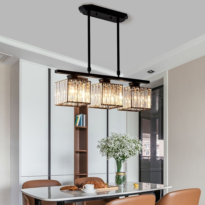 Noble Island Chandelier | Multi-Head Glass Design, Modern Dining Room Light 1