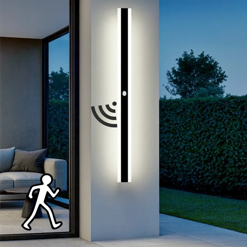 Olin Outdoor Wall Light | Black Metal, Motion Sensor, Modern Design 2