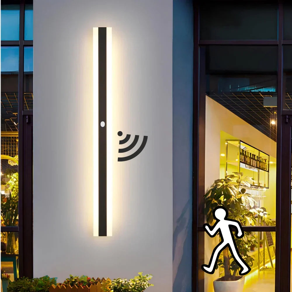 Olin Outdoor Wall Light | Black Metal, Motion Sensor, Modern Design 4