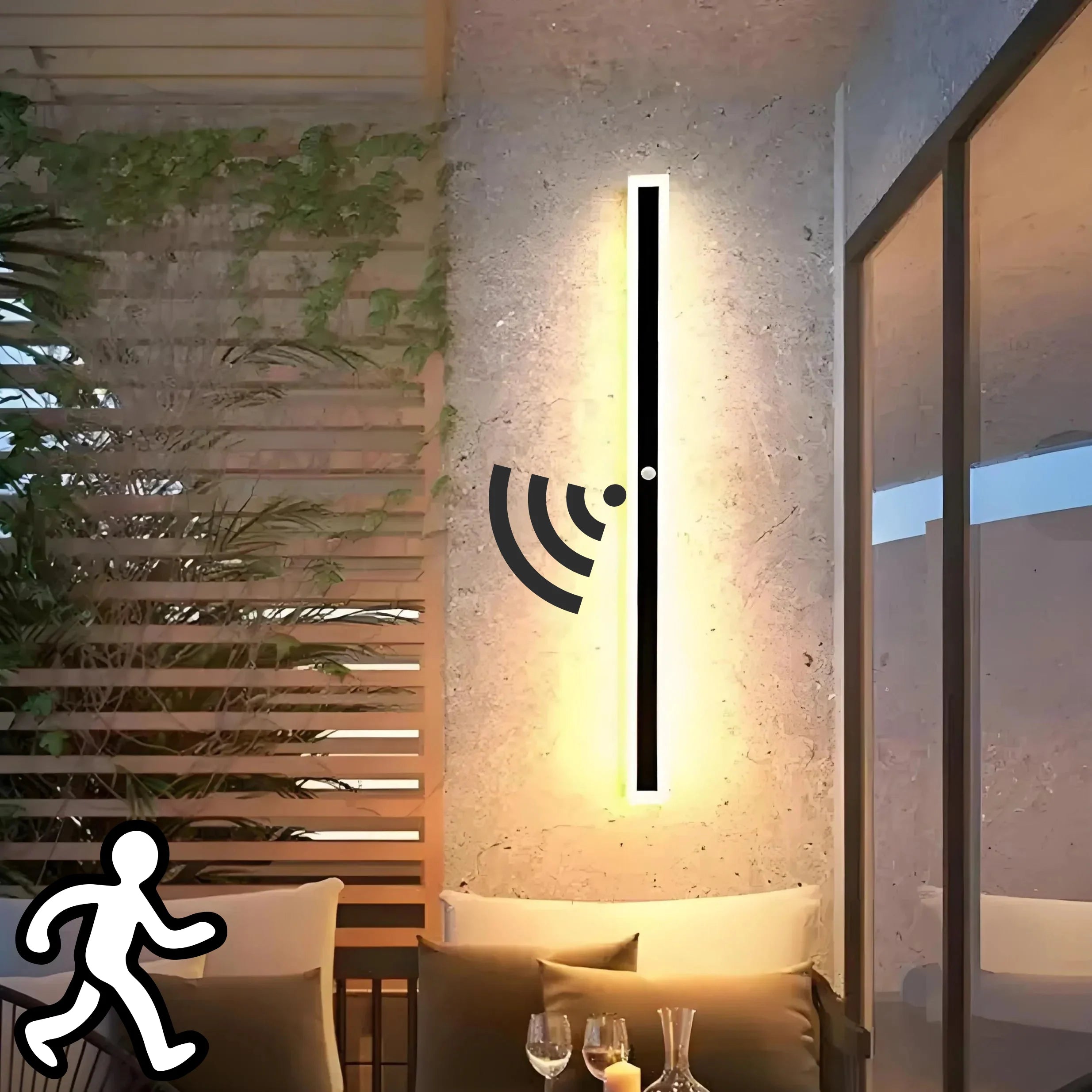 Olin Outdoor Wall Light | Black Metal, Motion Sensor, Modern Design 6