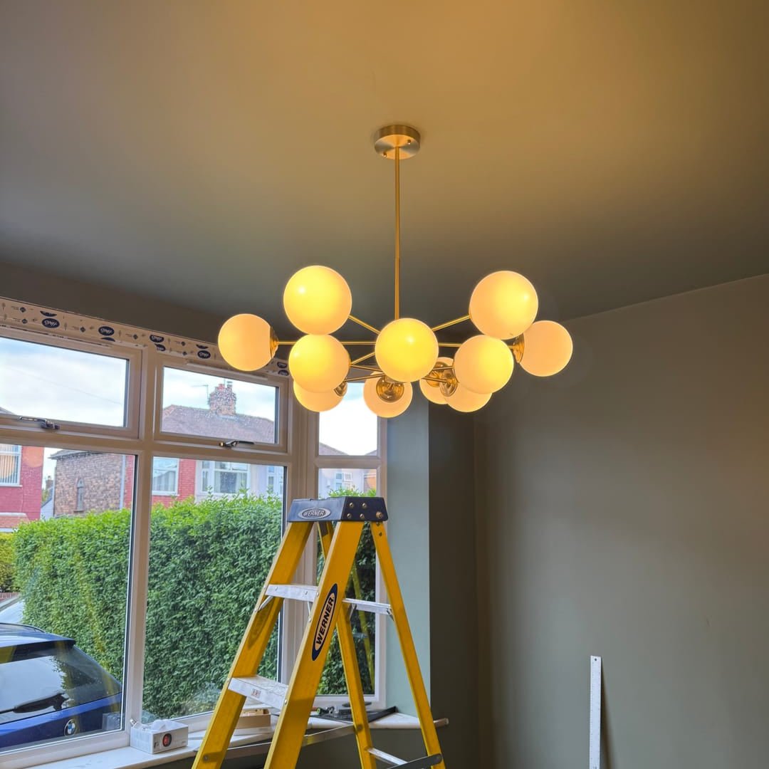 Opal Chandelier Light | Brass, Modern Two-Tier Design 5
