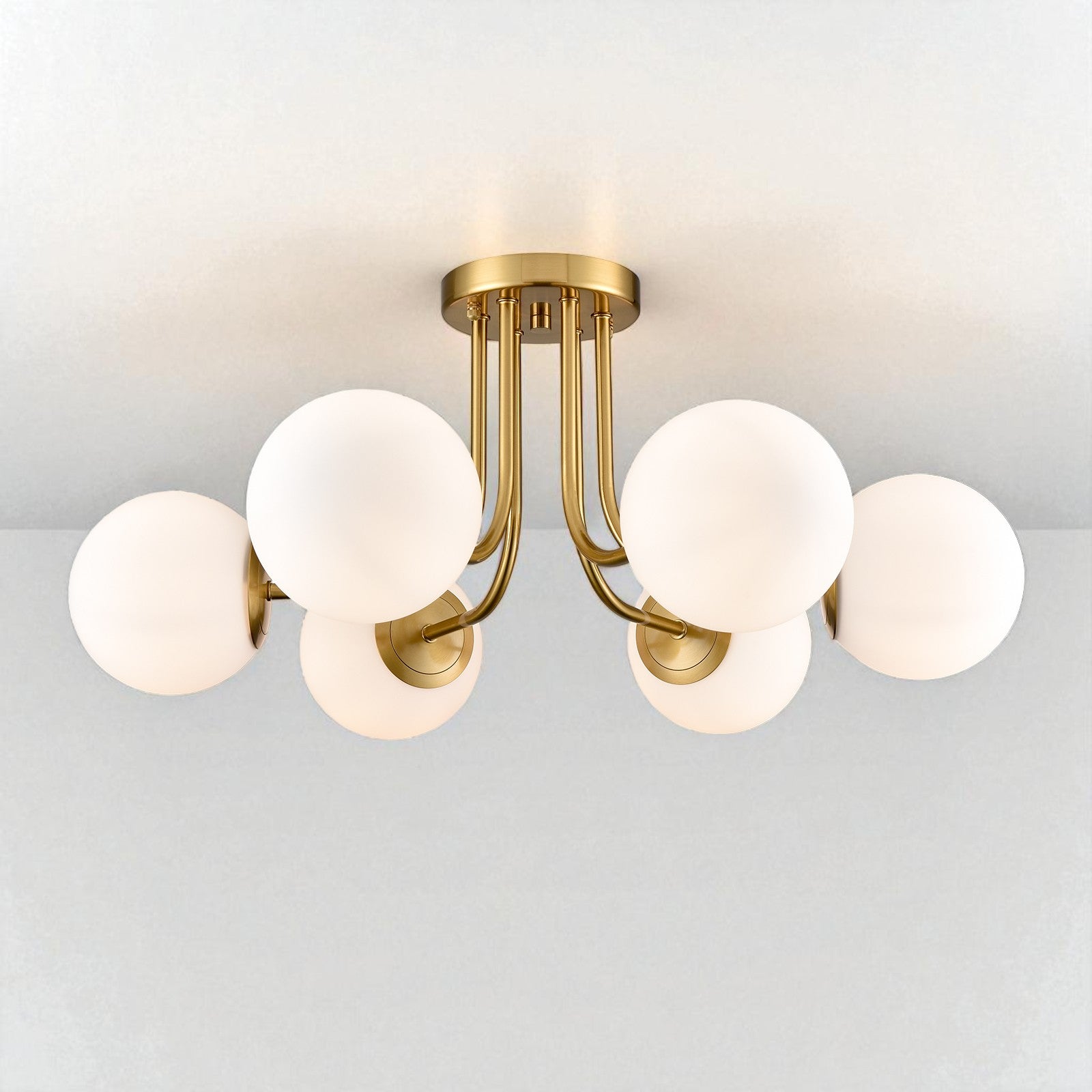 Ophelia Ceiling Light | Mid-Century Design, Frosted Glass Globes 2