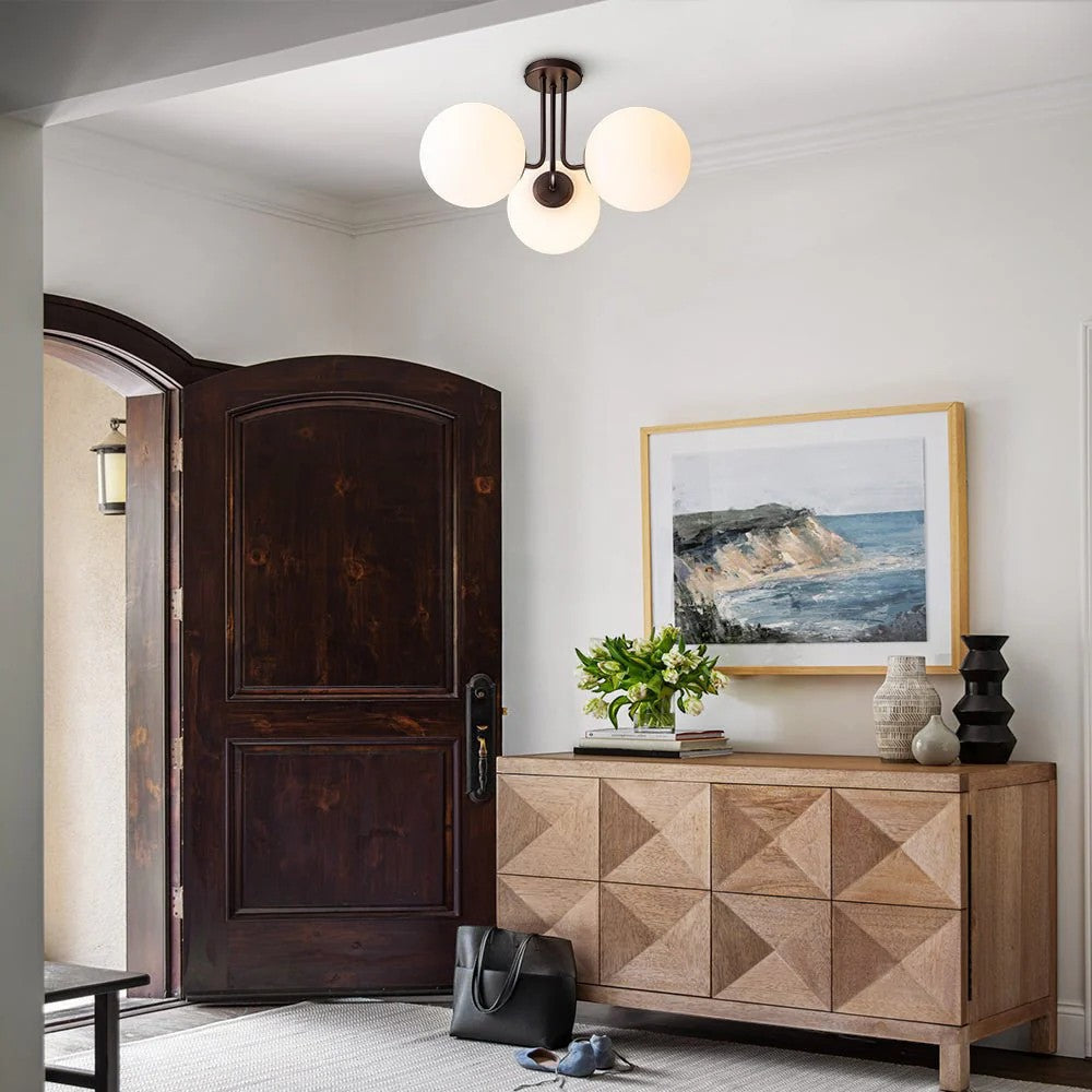 Ophelia Ceiling Light | Mid-Century Design, Frosted Glass Globes 5