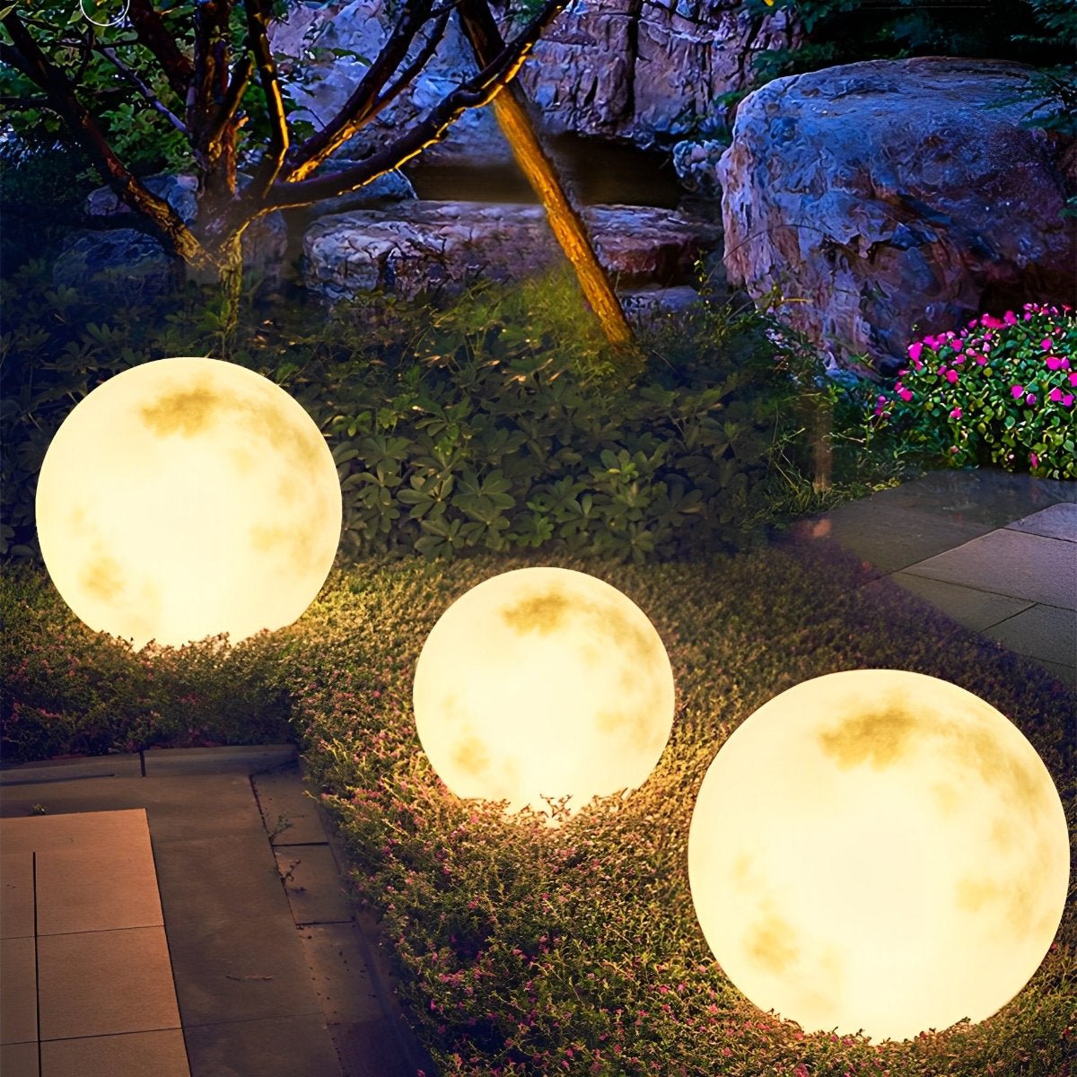 Orbis Solar Moon Ball Landscape Light-Home & Garden > Lighting > Outdoor Lighting > Landscape Lighting-Laren Fete-Solar-100 cm D-Laren Fete