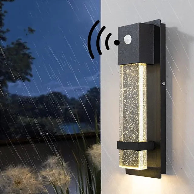 Oriana Outdoor Wall Lantern | Crystal Design, Motion Sensor, Waterproof 2