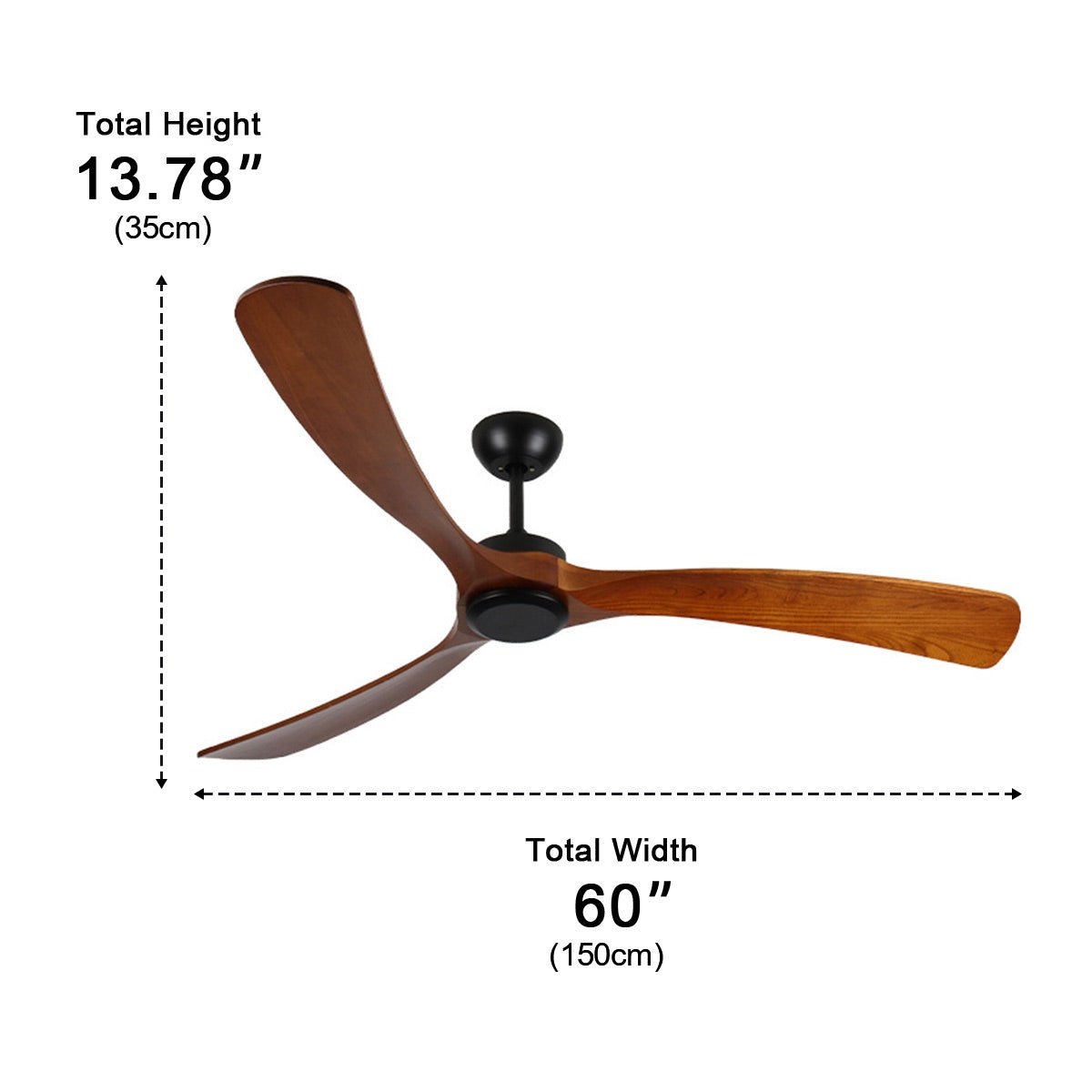 Palma IP65 Outdoor Wood Blade Ceiling Fan-Home & Garden > Lighting > Ceiling Fans-Laren Fete-42"-Laren Fete