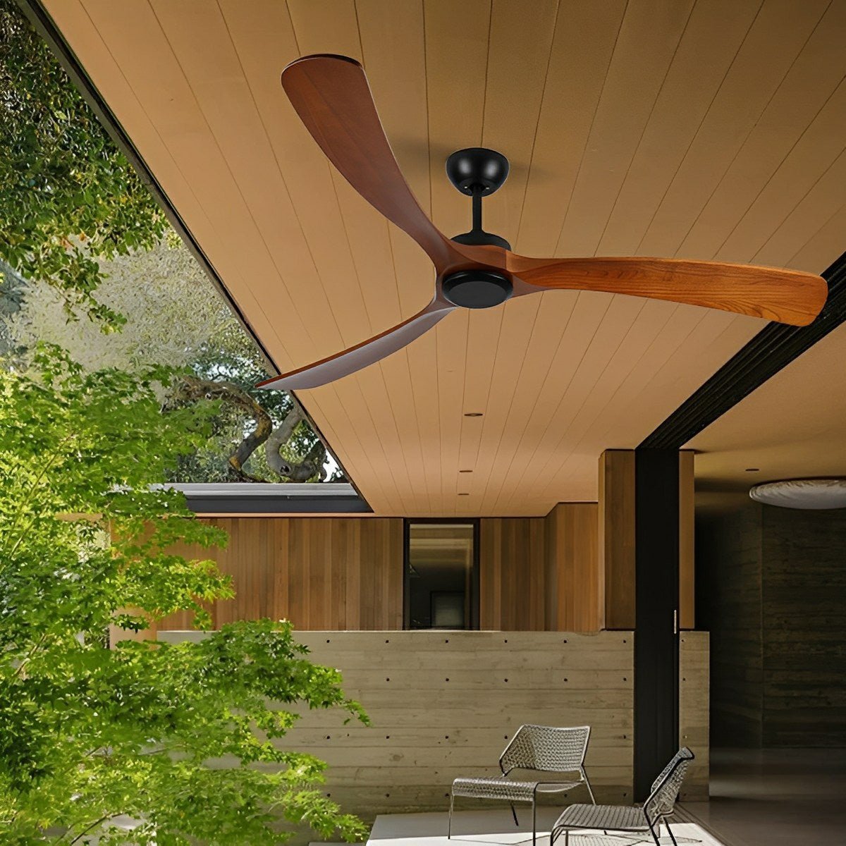 Palma IP65 Outdoor Wood Blade Ceiling Fan-Home & Garden > Lighting > Ceiling Fans-Laren Fete-42"-Laren Fete