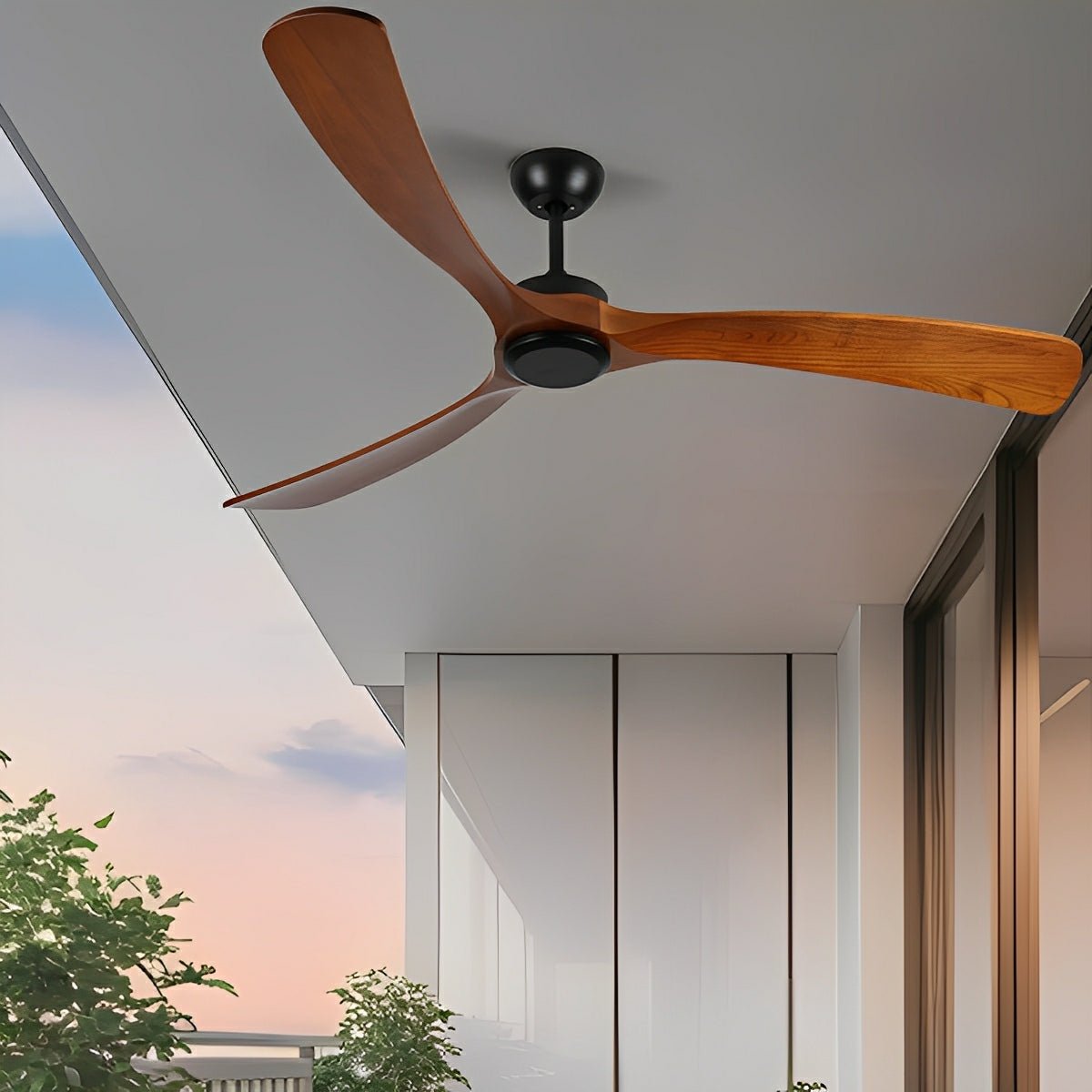 Palma IP65 Outdoor Wood Blade Ceiling Fan-Home & Garden > Lighting > Ceiling Fans-Laren Fete-48"-Laren Fete
