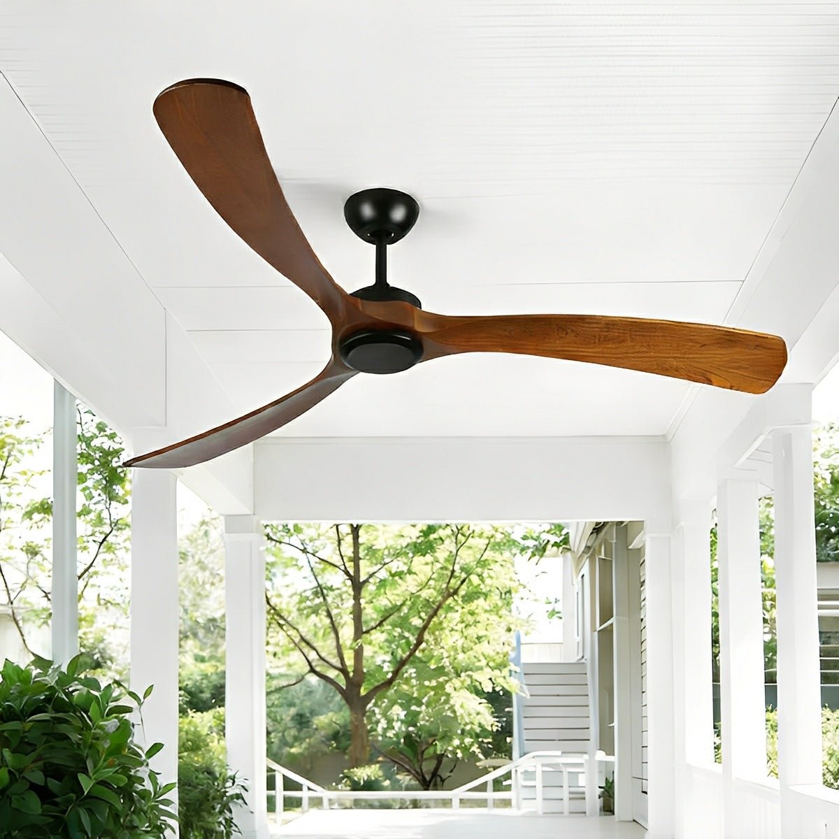 Palma IP65 Outdoor Wood Blade Ceiling Fan-Home & Garden > Lighting > Ceiling Fans-Laren Fete-60"-Laren Fete