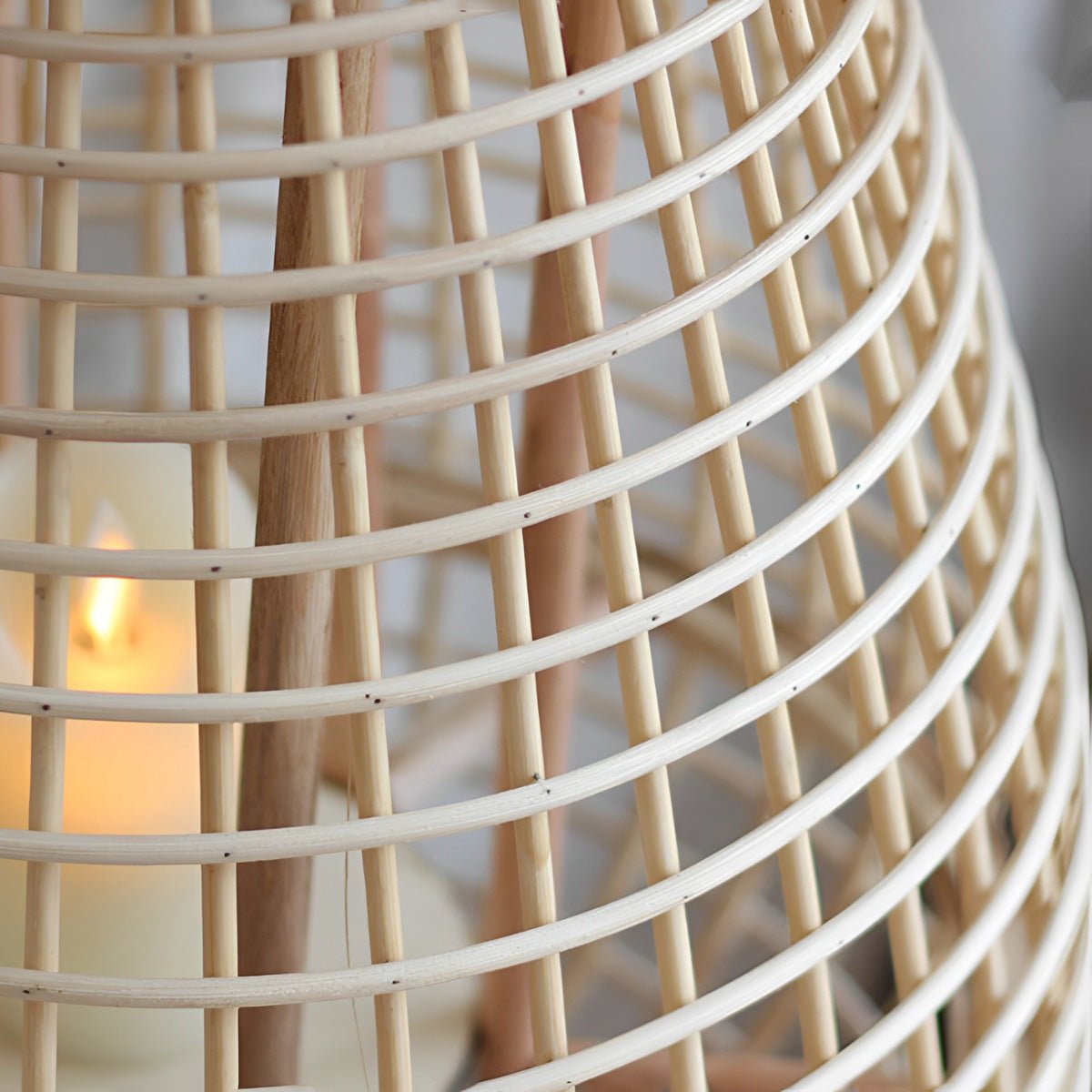 Panier Rattan LED Candle Lantern-Home & Garden > Lighting > Floor Lamps-Laren Fete-Hanging-Small-Laren Fete