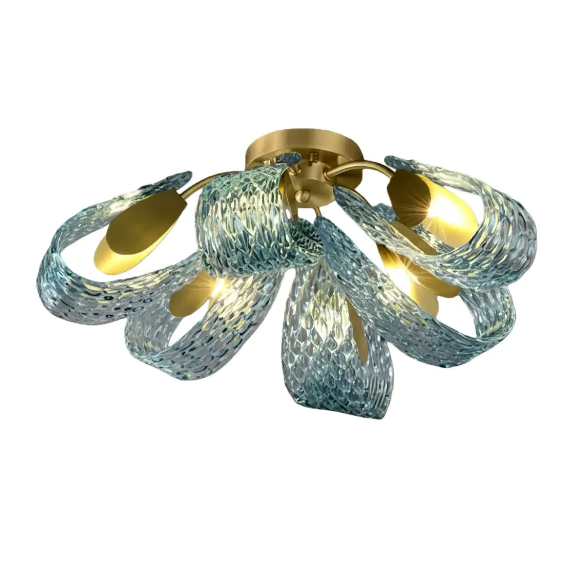 Pavone Blue Feather Glass Chandelier-Home & Garden > Lighting > Chandeliers-Laren Fete-A-1 lights-3 Color Change + Wall Switch Control-Laren Fete