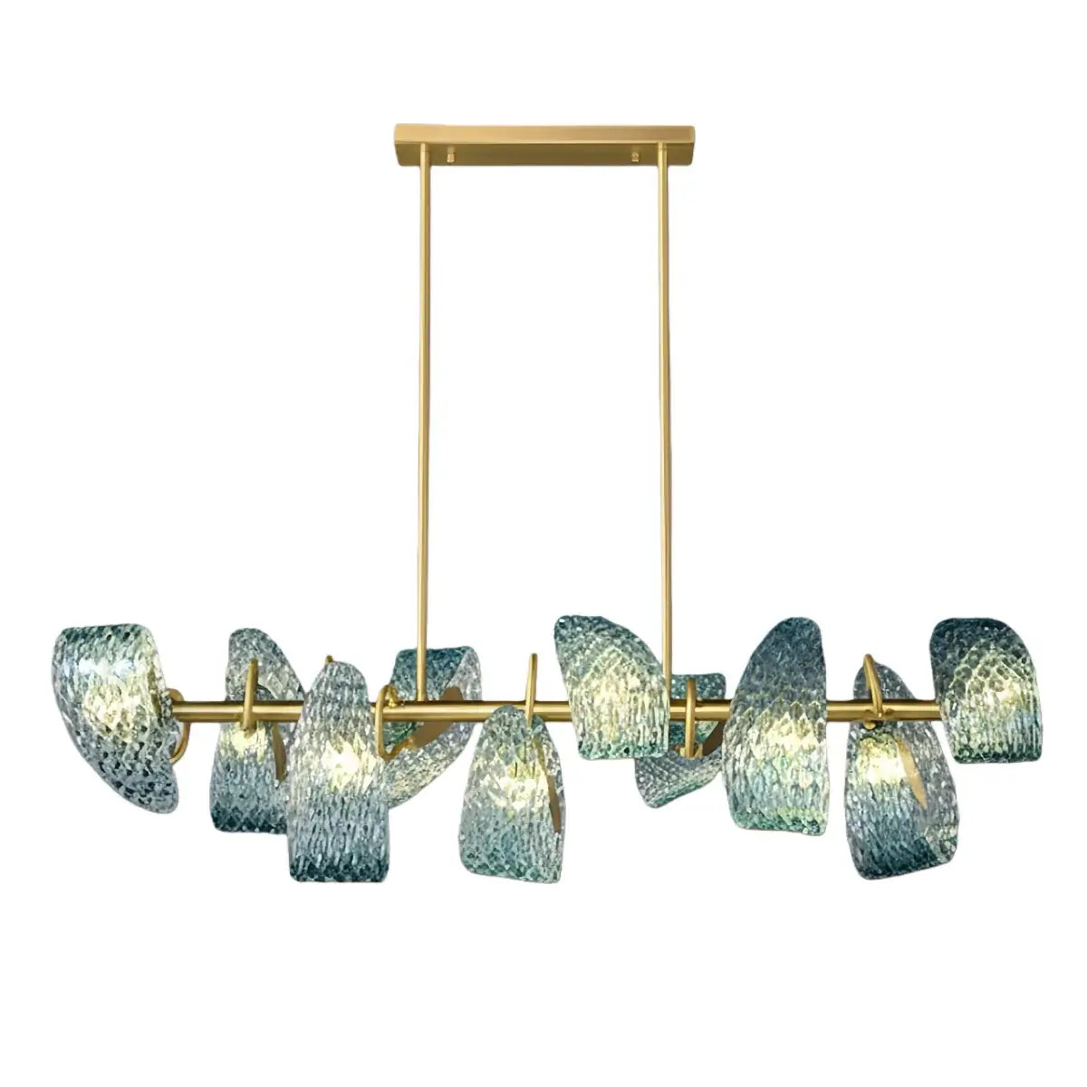 Pavone Blue Feather Glass Chandelier-Home & Garden > Lighting > Chandeliers-Laren Fete-A-1 lights-3 Color Change + Wall Switch Control-Laren Fete