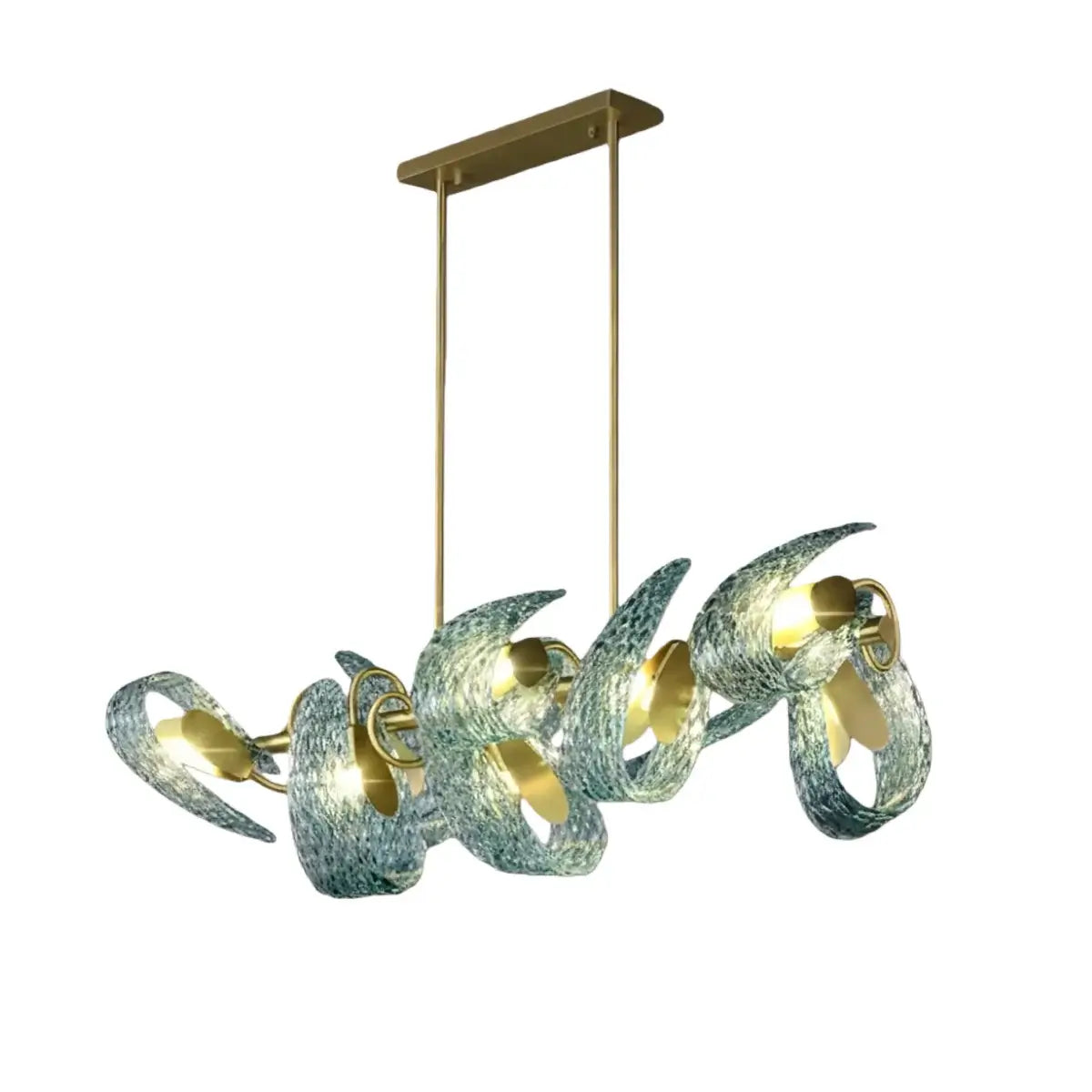 Pavone Blue Feather Glass Chandelier-Home & Garden > Lighting > Chandeliers-Laren Fete-A-1 lights-3 Color Change + Wall Switch Control-Laren Fete