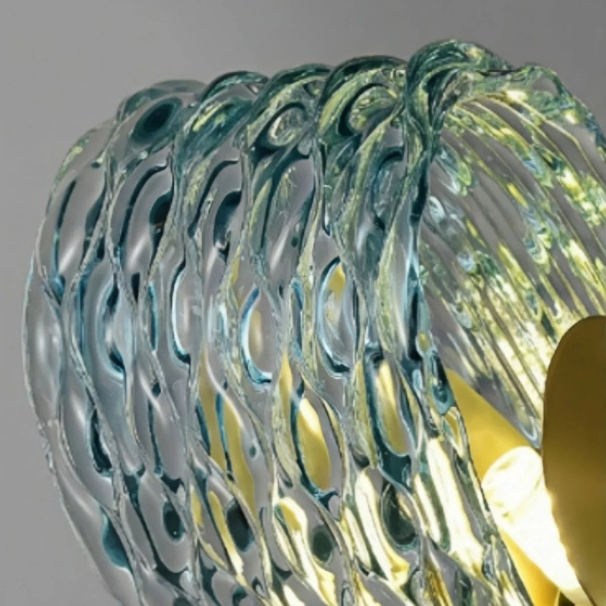 Pavone Blue Feather Glass Chandelier-Home & Garden > Lighting > Chandeliers-Laren Fete-A-1 lights-3 Color Change + Wall Switch Control-Laren Fete
