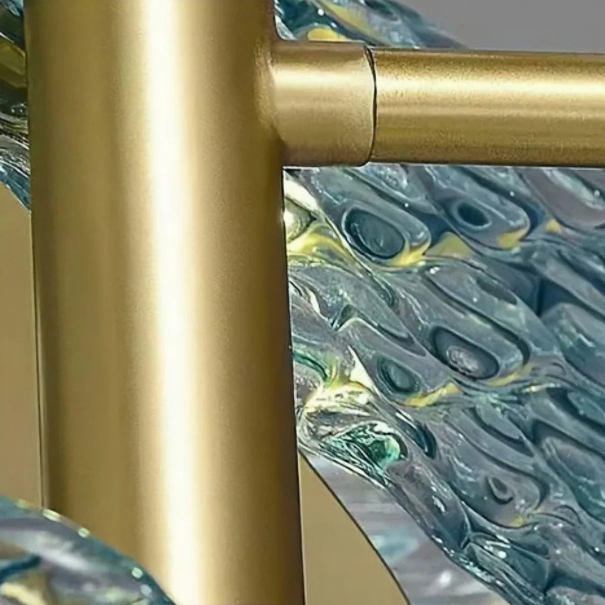 Pavone Blue Feather Glass Chandelier-Home & Garden > Lighting > Chandeliers-Laren Fete-A-1 lights-3 Color Change + Wall Switch Control-Laren Fete