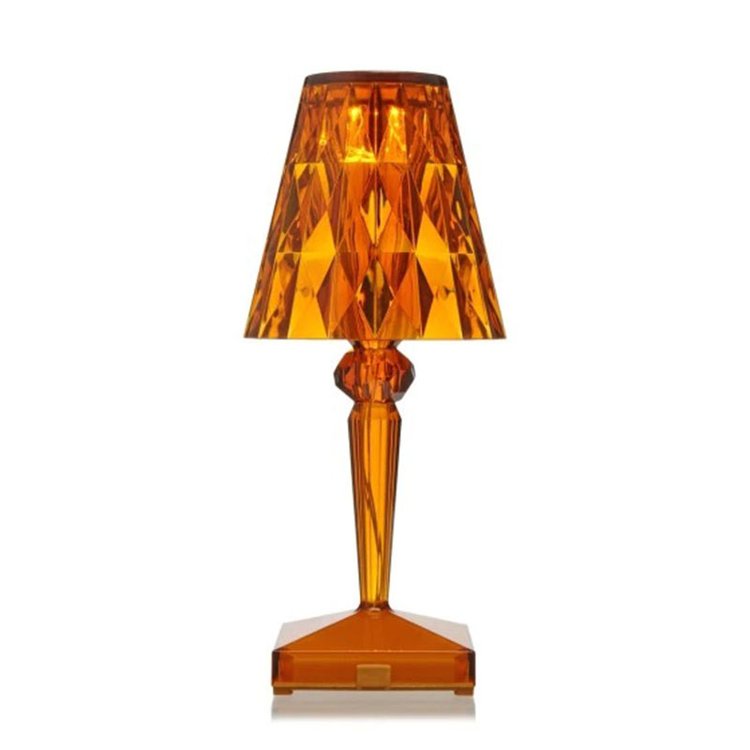 Refract Faceted Crystal Cordless Lamp-Home & Garden > Lighting > Table Lamps-Laren Fete-Amber Orange-Laren Fete