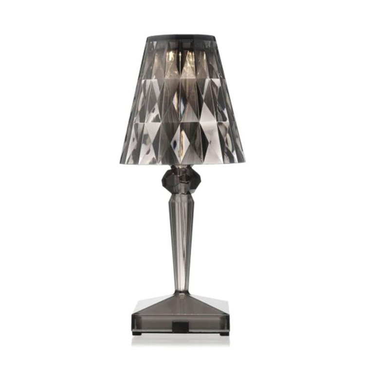 Refract Faceted Crystal Cordless Lamp-Home & Garden > Lighting > Table Lamps-Laren Fete-Smoke Grey-Laren Fete