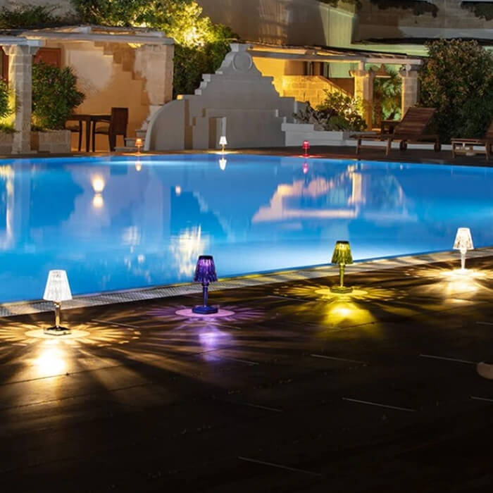 Refract Faceted Crystal Cordless Lamp-Home & Garden > Lighting > Table Lamps-Laren Fete-Transparent-Laren Fete