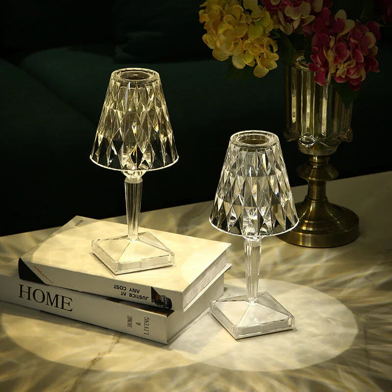 Refract Faceted Crystal Cordless Lamp-Home & Garden > Lighting > Table Lamps-Laren Fete-Transparent-Laren Fete