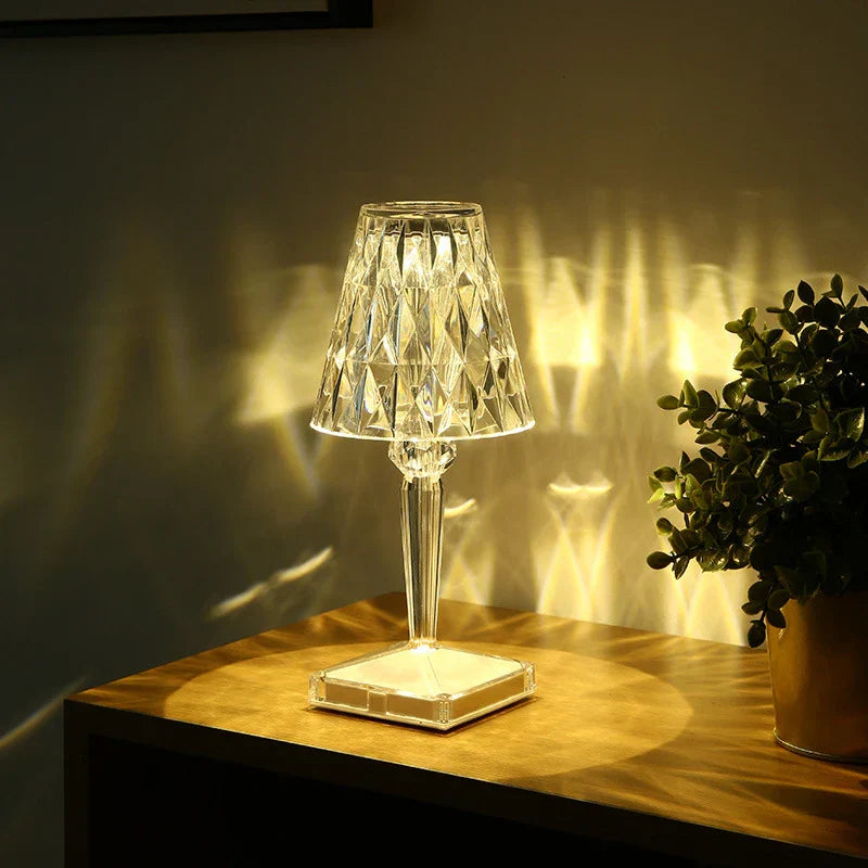 Refract Faceted Crystal Cordless Lamp-Home & Garden > Lighting > Table Lamps-Laren Fete-Transparent-Laren Fete