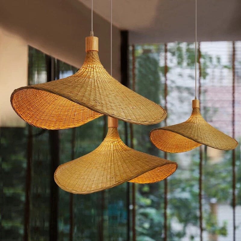 Rena Pendant Lighting | Hand-Knitted Bamboo, Cozy Glow 0
