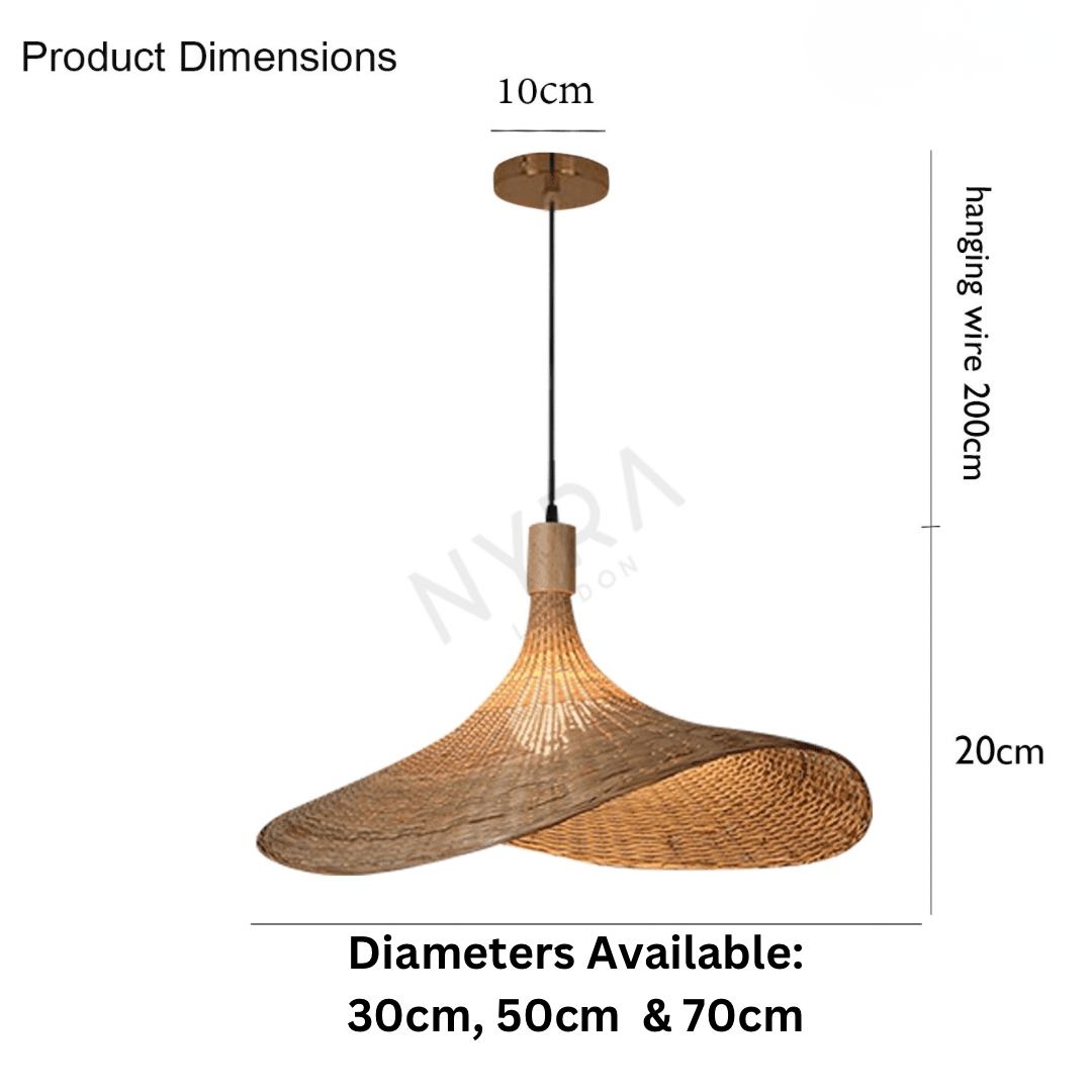 Rena Pendant Lighting | Hand-Knitted Bamboo, Cozy Glow 8