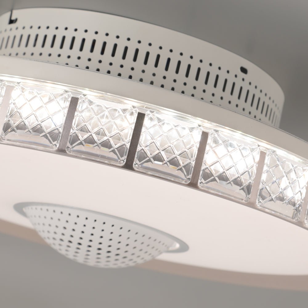 Revel Bladeless Drum Ceiling Fan with LED-Home & Garden > Lighting > Ceiling Fans-Laren Fete-White-Laren Fete