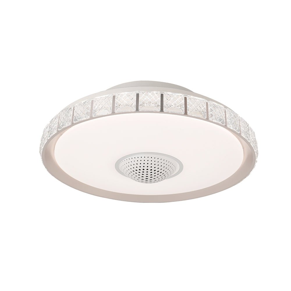 Revel Bladeless Drum Ceiling Fan with LED-Home & Garden > Lighting > Ceiling Fans-Laren Fete-White-Laren Fete