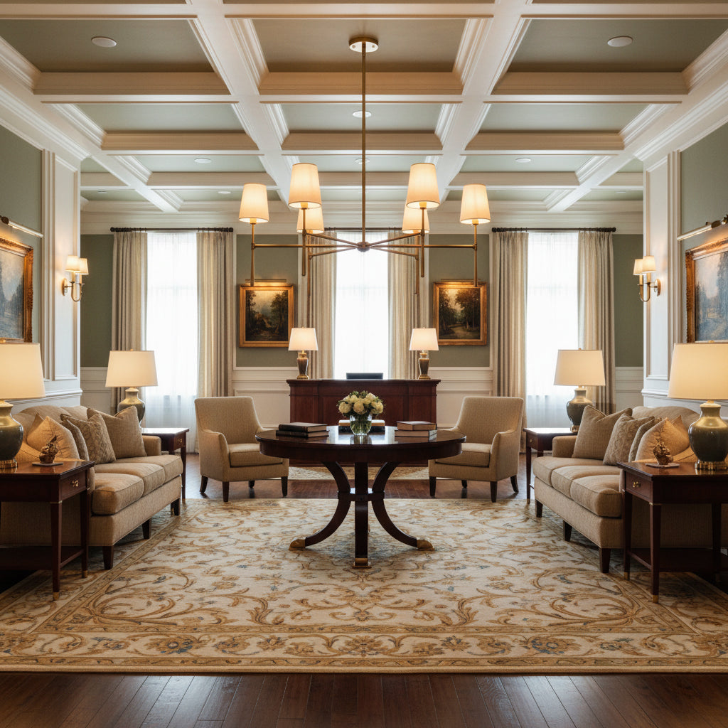 Rhodes Linen Torch Chandelier-Home & Garden > Lighting > Chandeliers-Laren Fete-4 heads D 71cm x H 44cm / ∅ 28″ x H 17.3″-Brass-Laren Fete