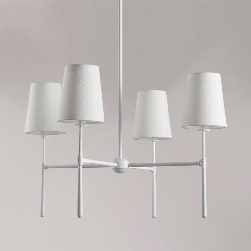 Rhodes Linen Torch Chandelier-Home & Garden > Lighting > Chandeliers-Laren Fete-4 heads D 71cm x H 44cm / ∅ 28″ x H 17.3″-White-Laren Fete