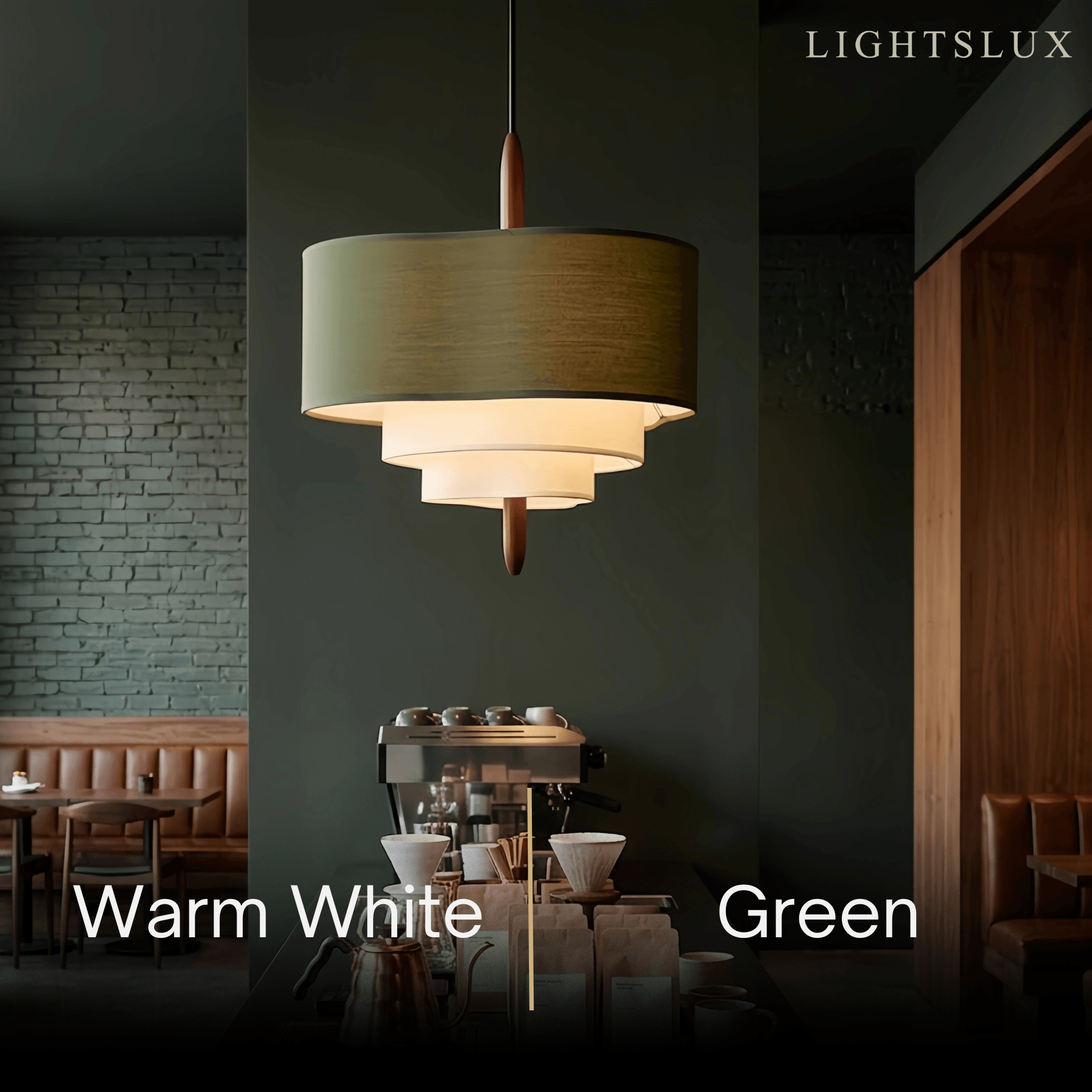 Rondo Fabric Drum Pendant Light-Home & Garden > Lighting > Pendant Lights-Laren Fete-D45CM x H28CM (17.7″ x 11″)-Green-Warm White (3000K)-Laren Fete