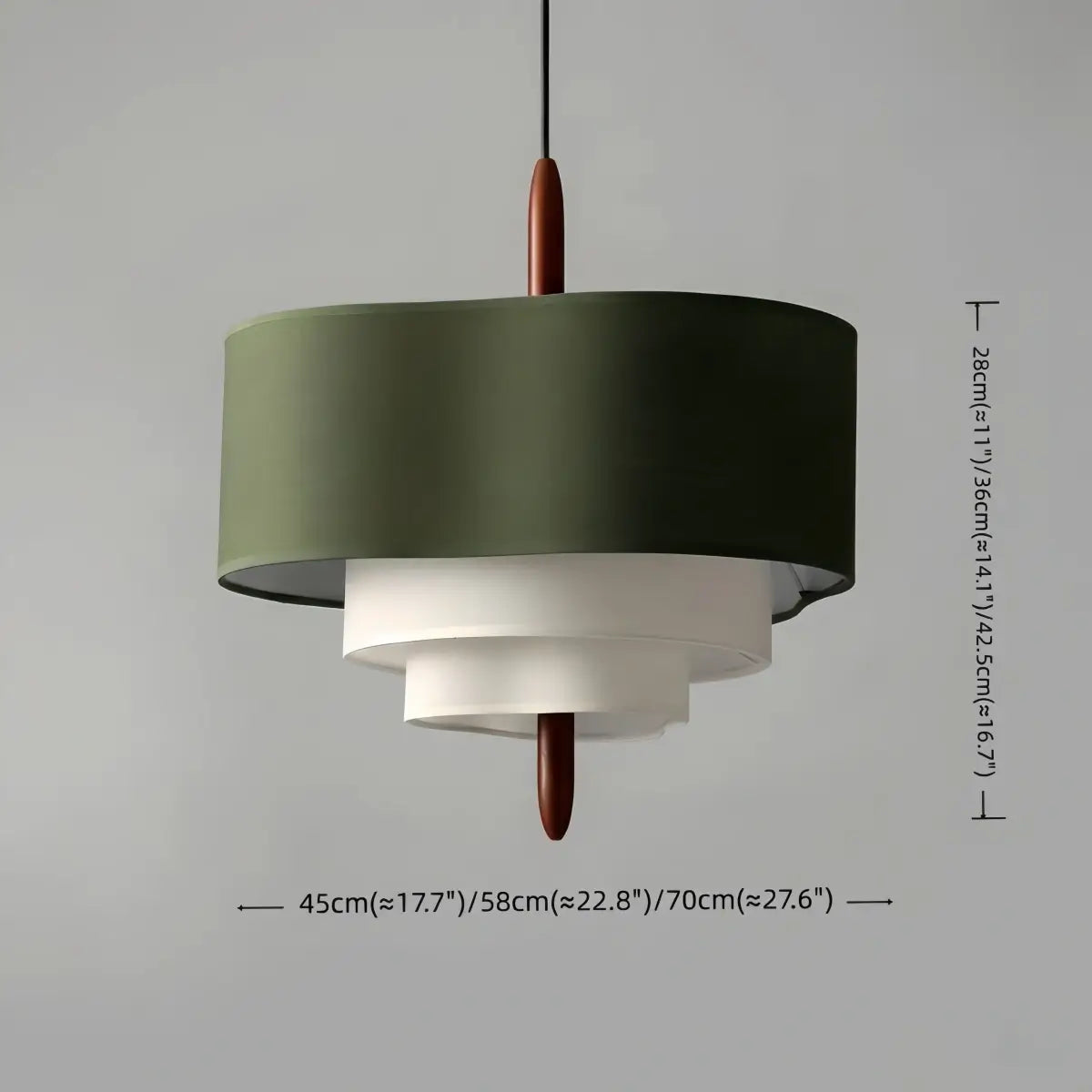 Rondo Fabric Drum Pendant Light-Home & Garden > Lighting > Pendant Lights-Laren Fete-D45CM x H28CM (17.7″ x 11″)-Green-Warm White (3000K)-Laren Fete