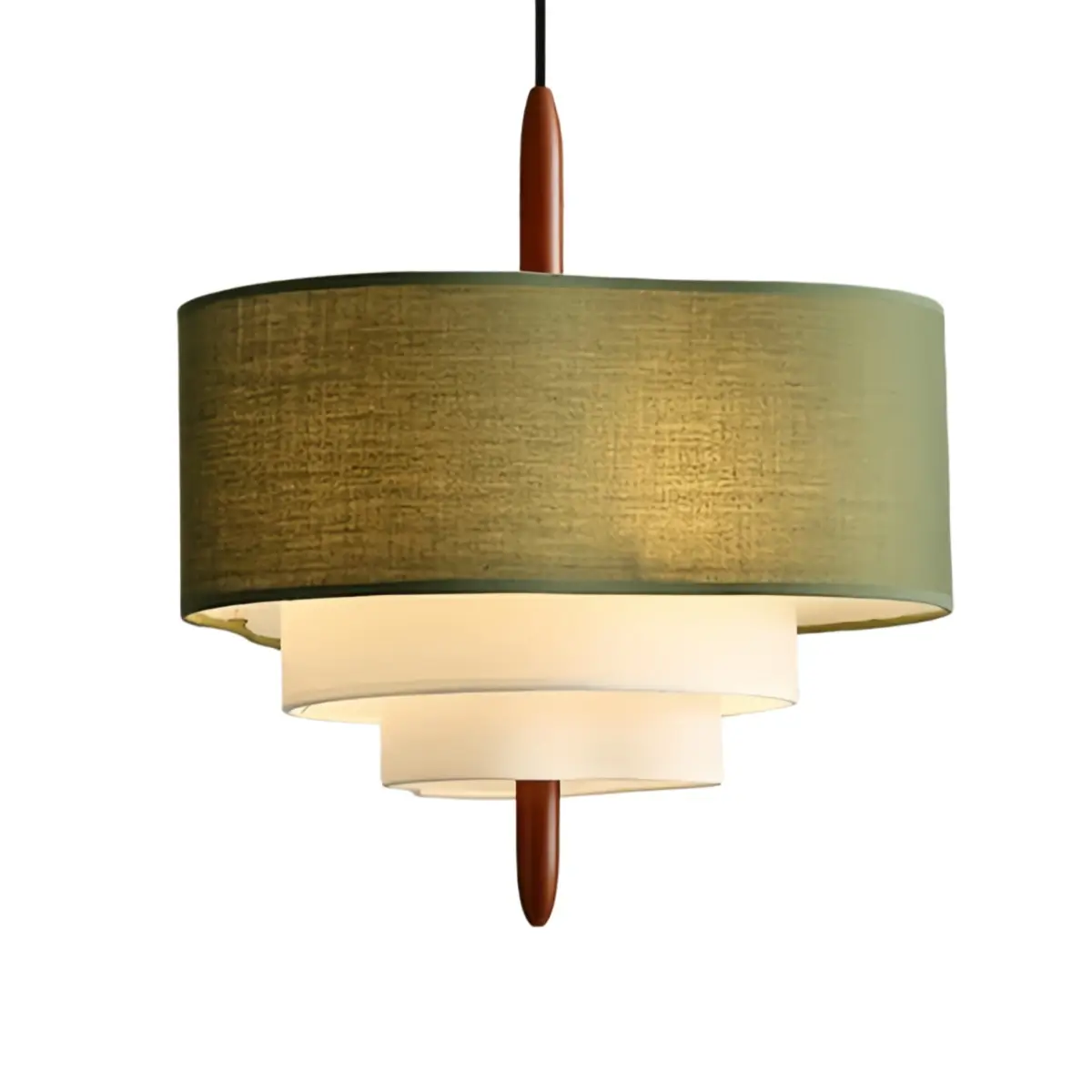 Rondo Fabric Drum Pendant Light-Home & Garden > Lighting > Pendant Lights-Laren Fete-D45CM x H28CM (17.7″ x 11″)-Green-Warm White (3000K)-Laren Fete
