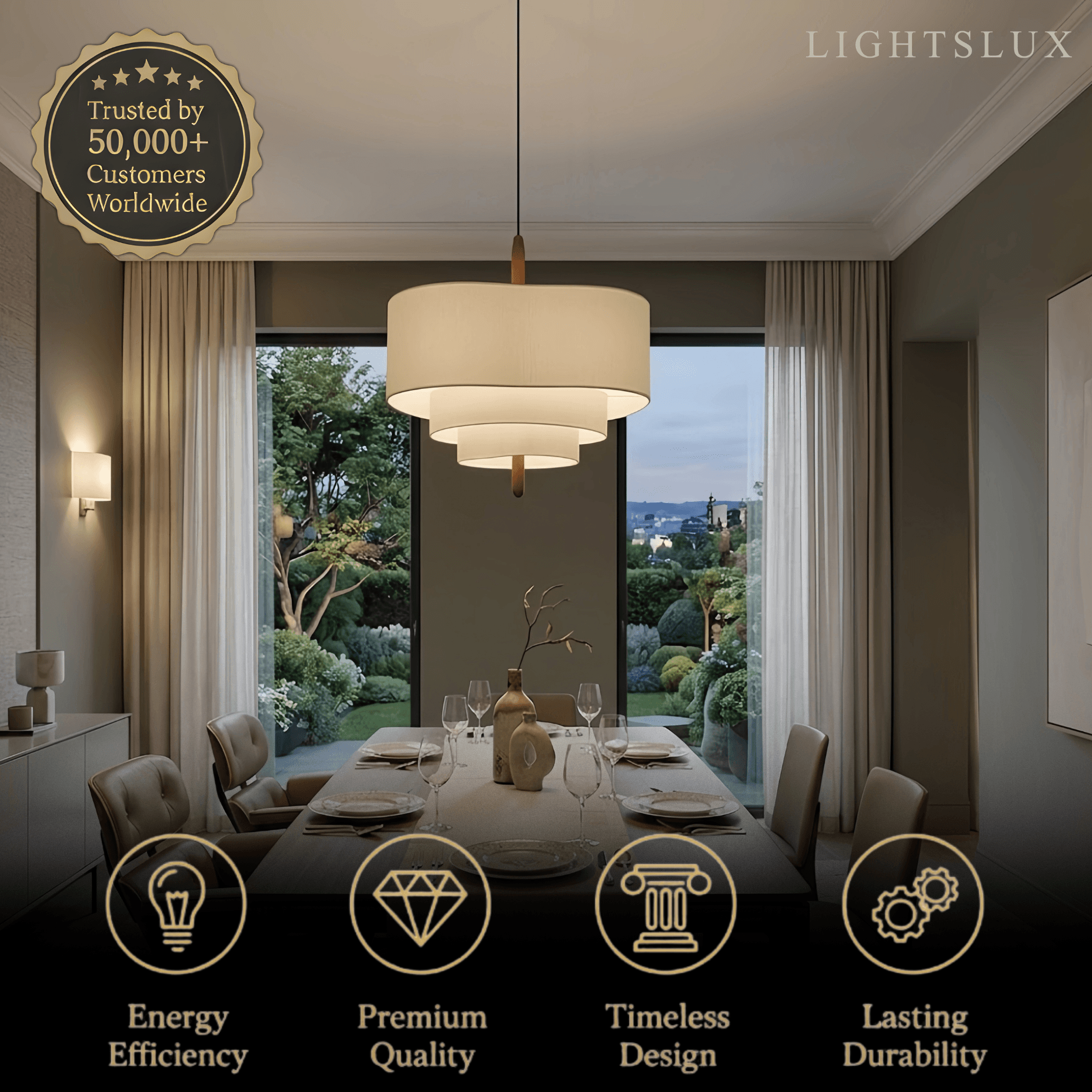 Rondo Fabric Drum Pendant Light-Home & Garden > Lighting > Pendant Lights-Laren Fete-D45CM x H28CM (17.7″ x 11″)-Green-Warm White (3000K)-Laren Fete